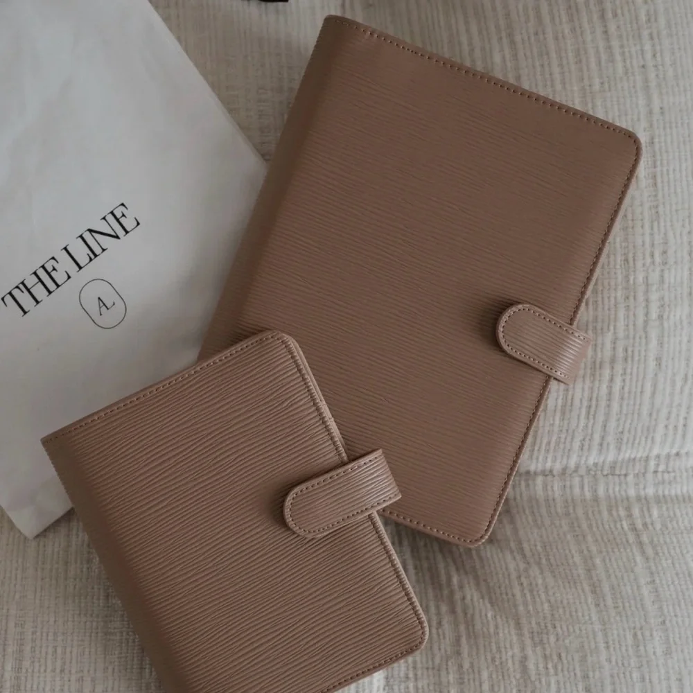 Alyssa Lenore x The Line Epi Leather Agenda in Latte brand new